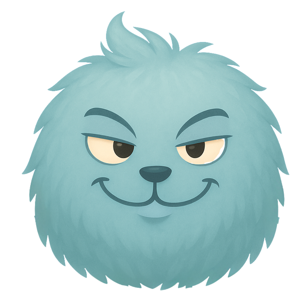 Blue Hairball Friend