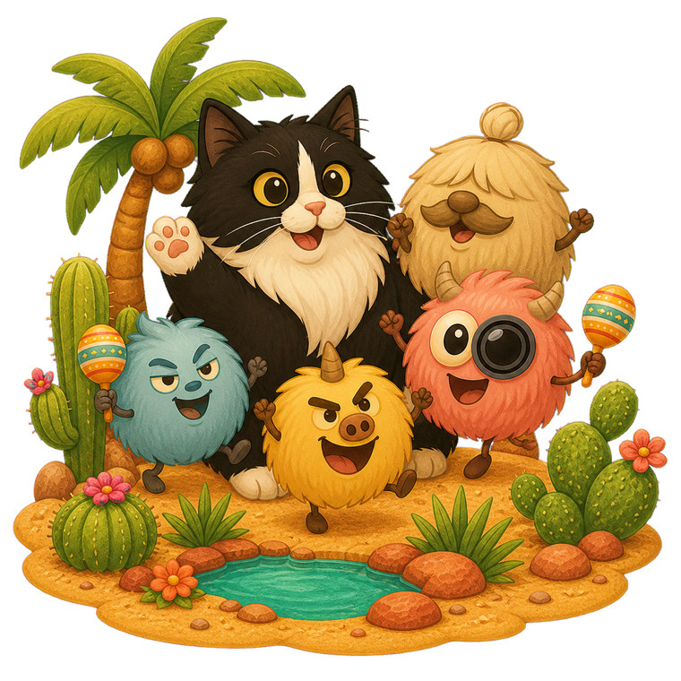 The friends in Sandy Desert